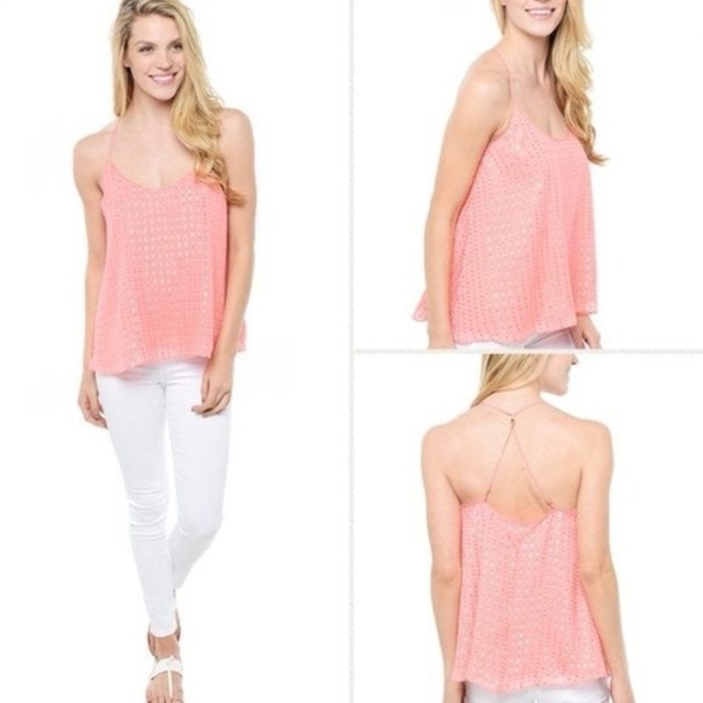 LILLY PULITZER | Maisy Chic Pink and Gold Tank Top XXS